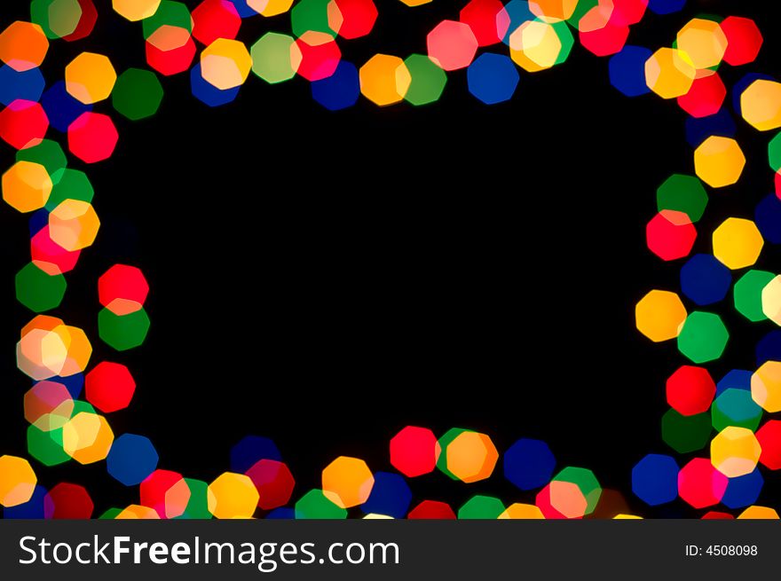 Multi colored light spot frame. Multi colored light spot frame