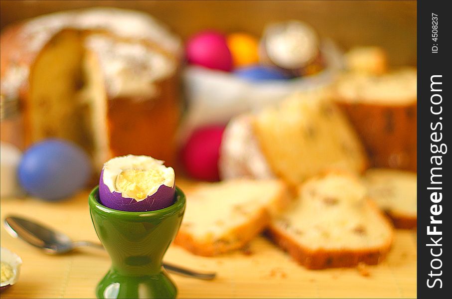 Egg in a glass at easter