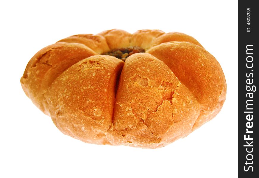 Bun on white background. See my other images of buns, bread and food