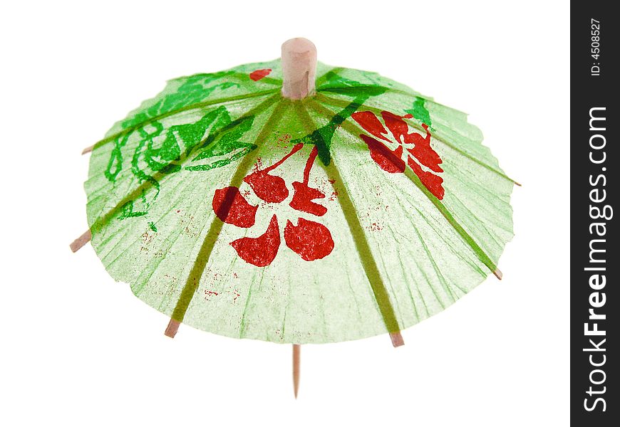 Cocktail umbrella on white. See my other images of cocktail umbrellas.