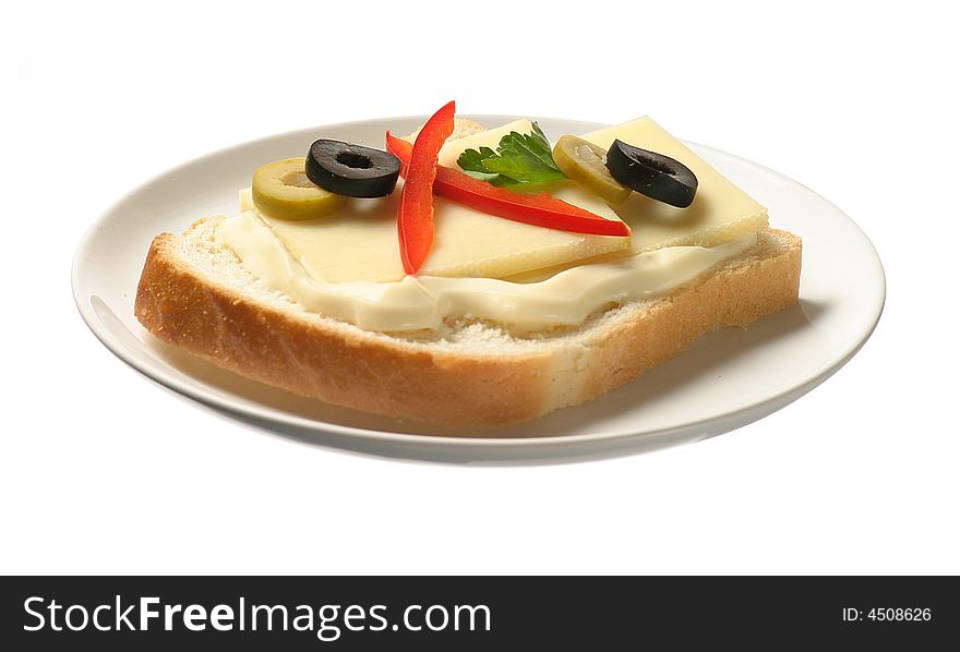 Sandwich with cheese and mayonnaise