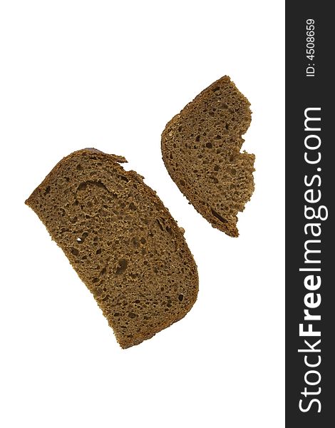 Black bread isoleted over white