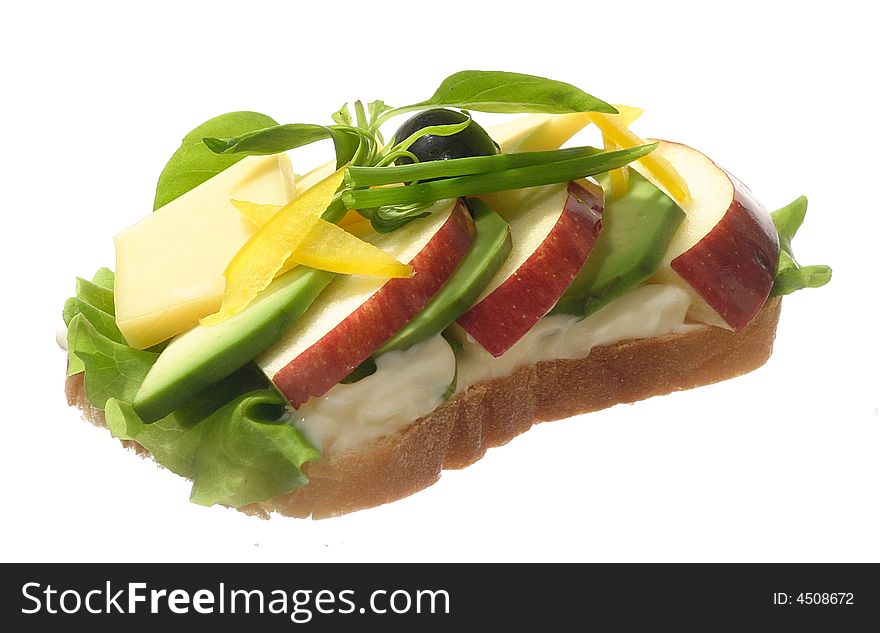Sandwich with apple and mango