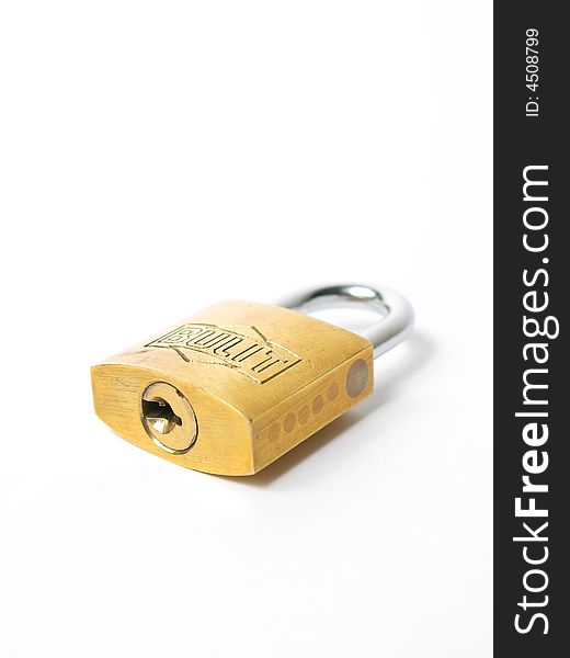 Isolated lock silver and golden