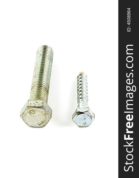 Screw on white background. Isolated object.