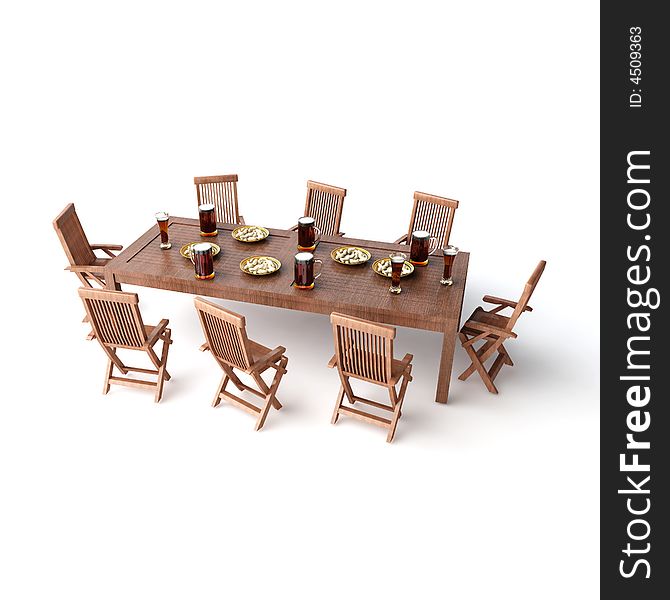 Elegance dining isolated wood TABLE