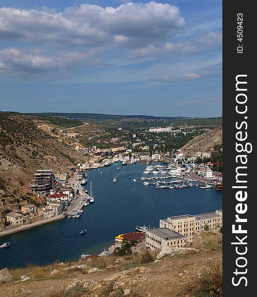 Bay view at summer in Balaklava, Crimea