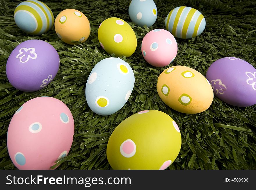 Easter Eggs on Grass