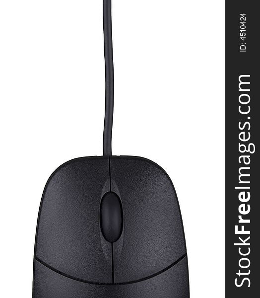A Black Computer Mouse Close-Up