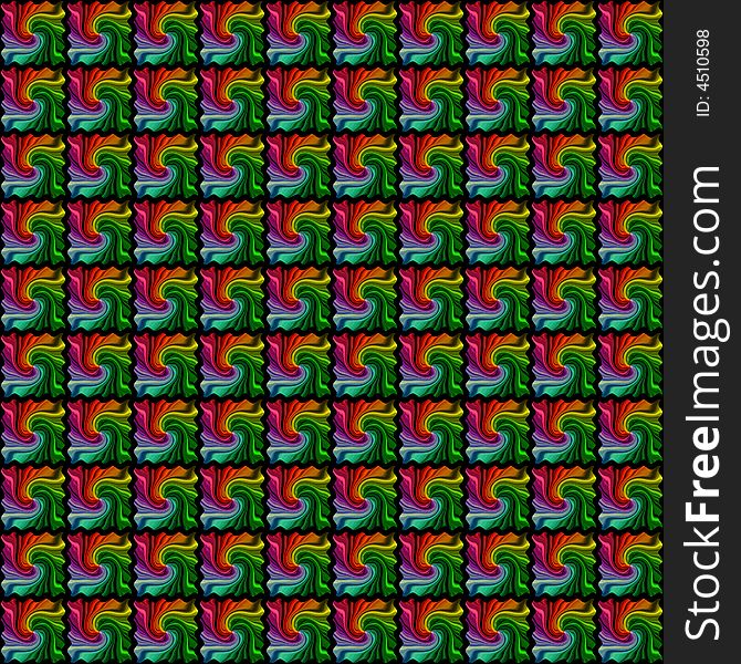 Rainbow tiles on black background. Rainbow tiles on black background