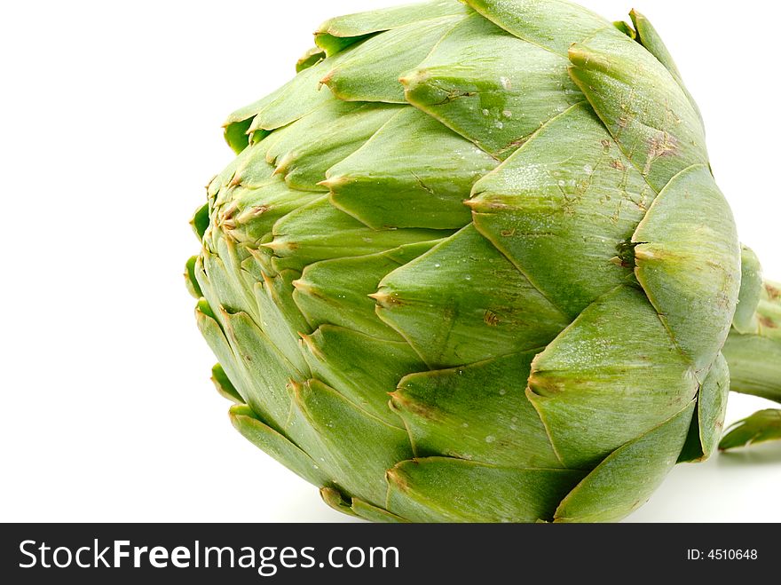 Artichoke isolated on white background, close-up. Artichoke isolated on white background, close-up