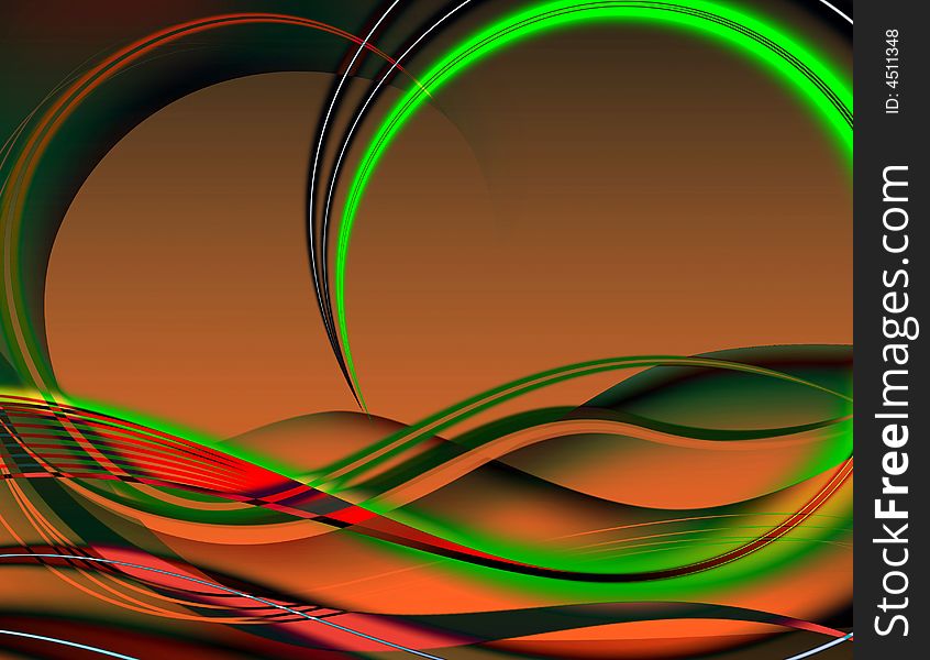 Abstract Waves of a Digital background Illustration
