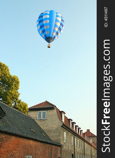 Balloon over city Kobenhavn, Denmark. Balloon over city Kobenhavn, Denmark