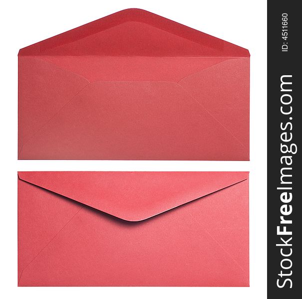 Two red envelopes on a white background