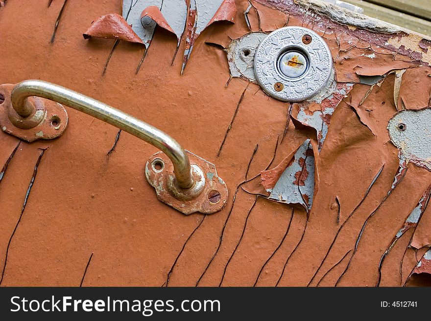 Aged wooden door.