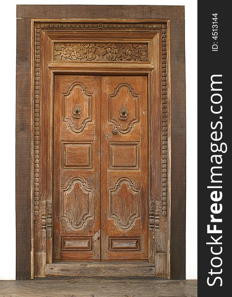 An old teak carving door. An old teak carving door