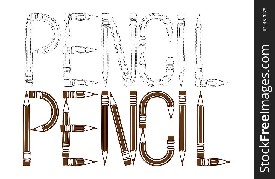 Pencil art by pencil vector. Pencil art by pencil vector