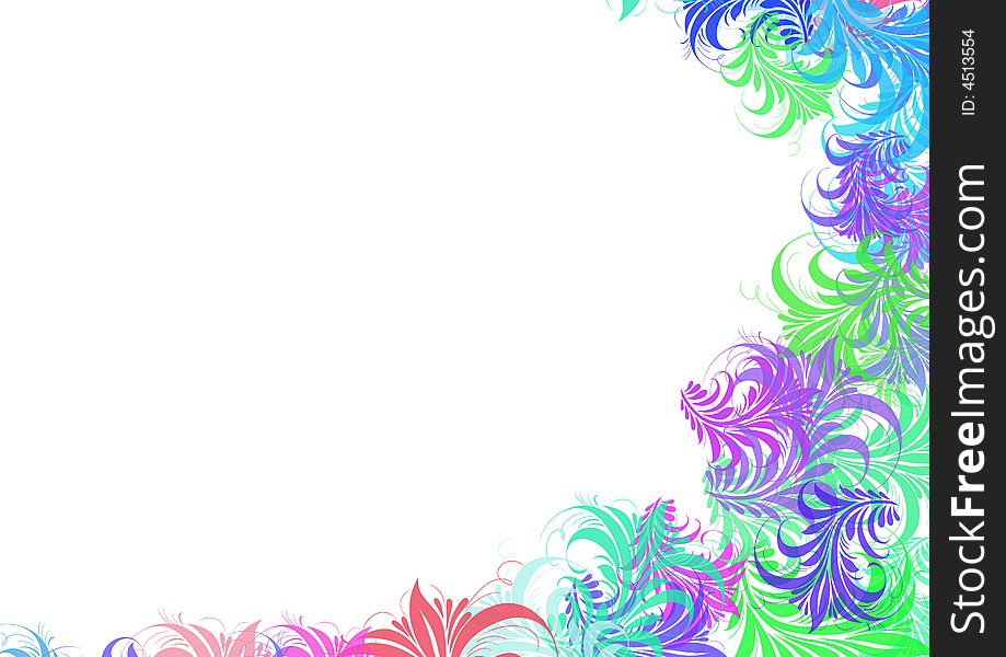 Colorful Floral frame in white background