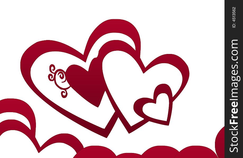 Decorated heart in white background for best use your greeting related works