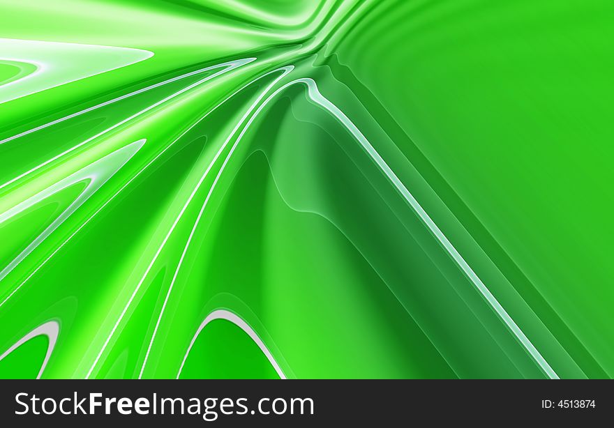 Green 3D rendered abstract background. Green 3D rendered abstract background