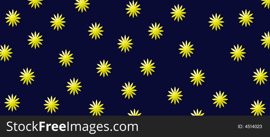 There are some gold stars, on a blue night background. There are some gold stars, on a blue night background.