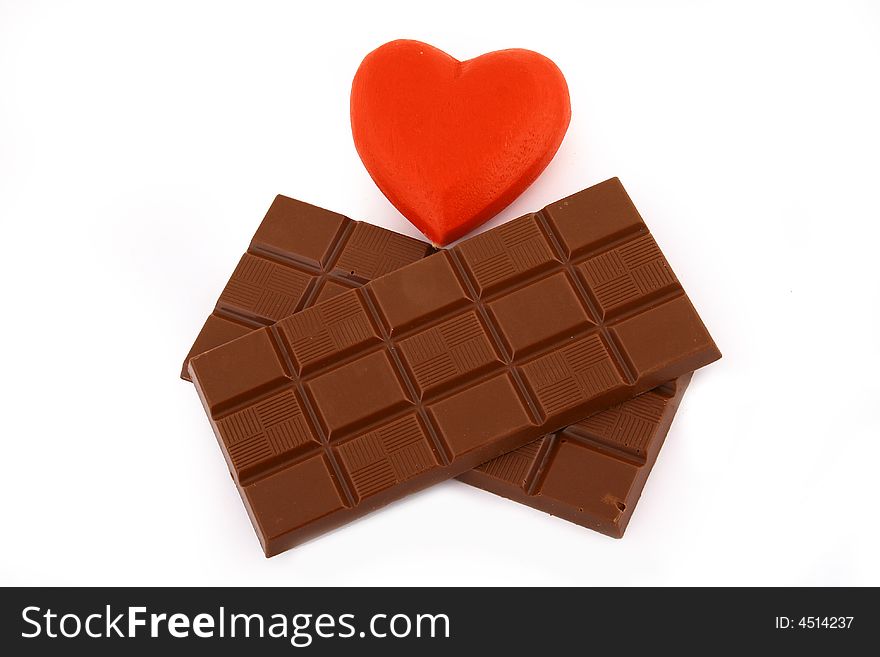 Chocolate and heart present in valentine's day