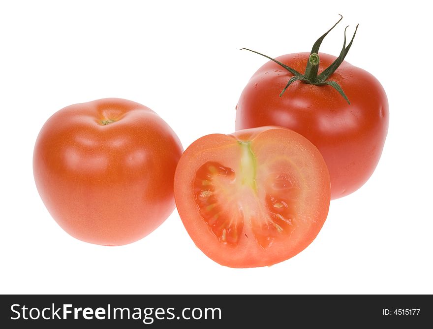 Fresh tomato isolated on a white background