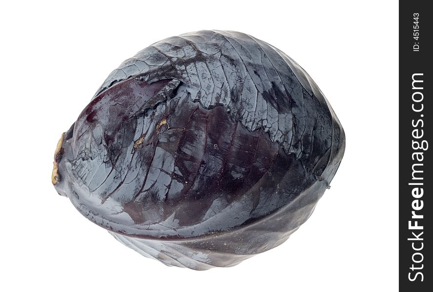 Fresh red cabbage isolated on a white background