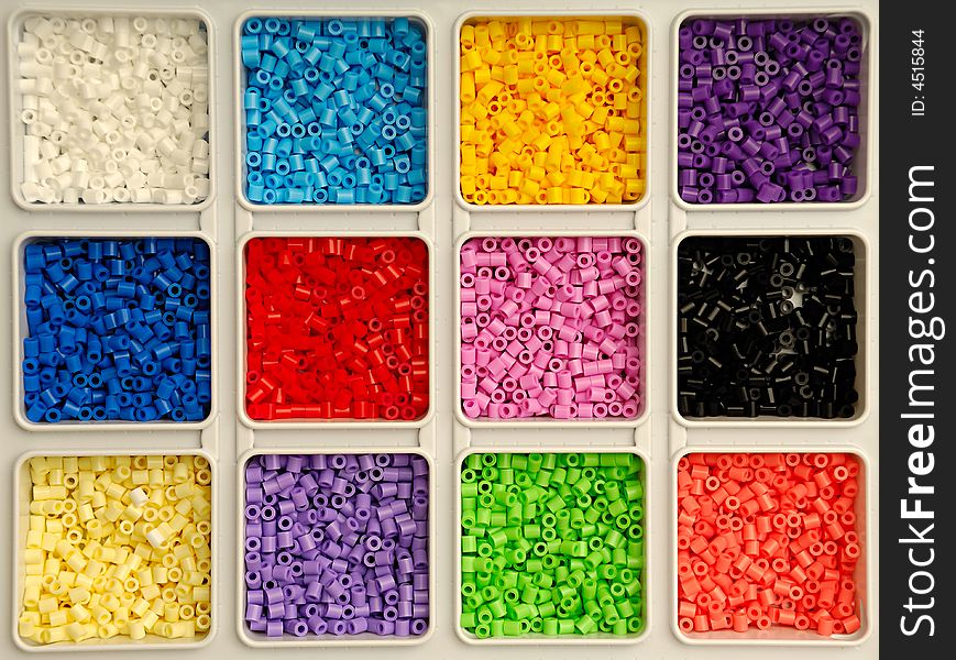 Toy pearls in many colors