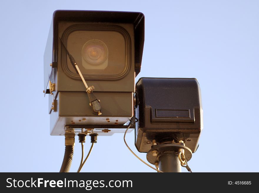 Detailed view of a CCTV camera captured in London