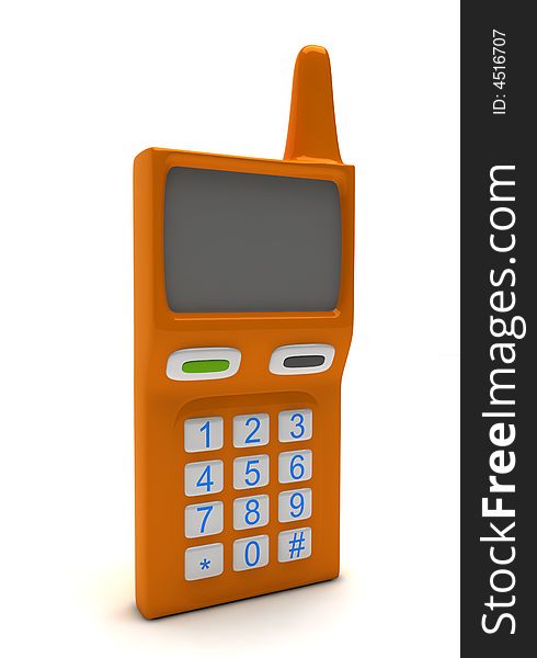 Cartoon mobile phone made in 3d