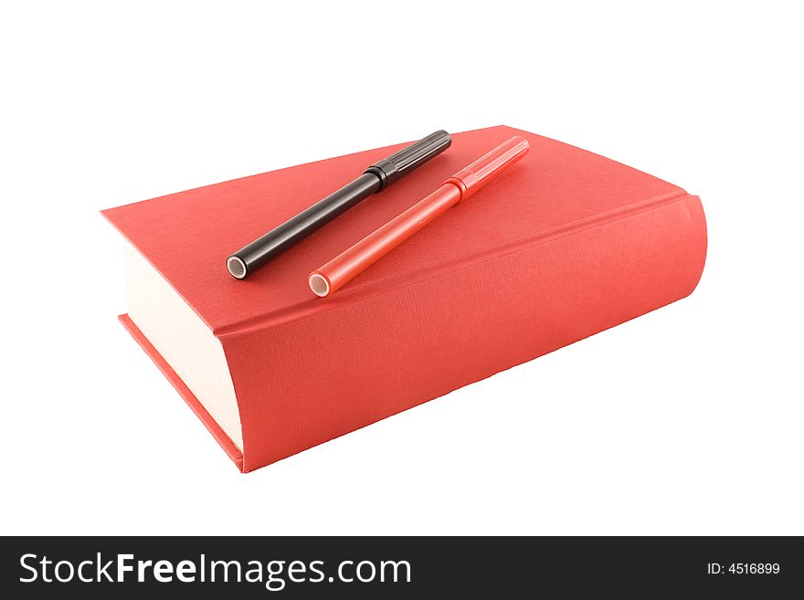 Red book and markers