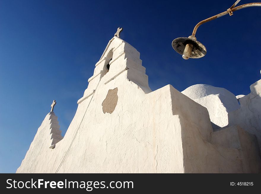 A small church on the island mykonos, Greece.