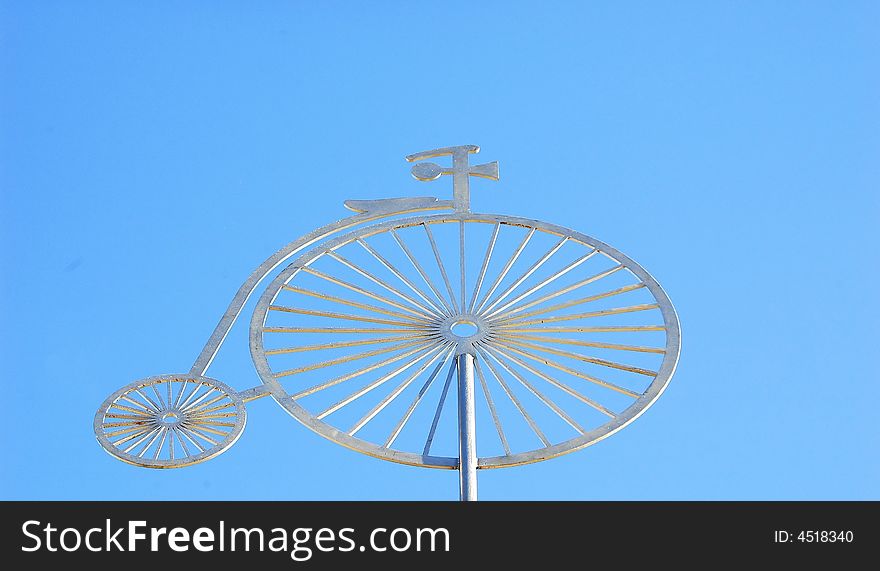 Bike on display high in the sky. Bike on display high in the sky.