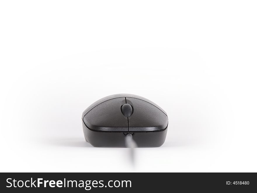 A Black Computer Mouse Close-Up. A Black Computer Mouse Close-Up