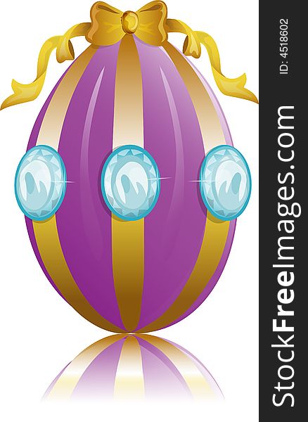 Illustration of a diamond and gold easter egg. Illustration of a diamond and gold easter egg.