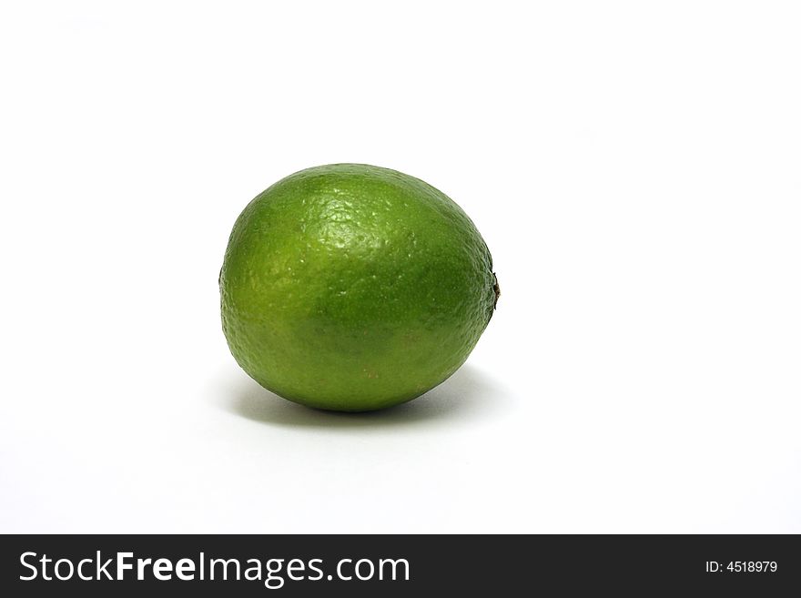 Fresh lime on a white background