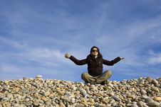 Young Woman In Lotus Pose Stock Photography Young Woman In Lotus Pose Stock Photography