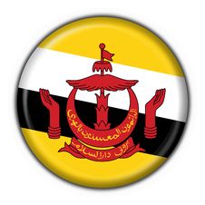 Brunei Button Flag Round Shape Stock Image