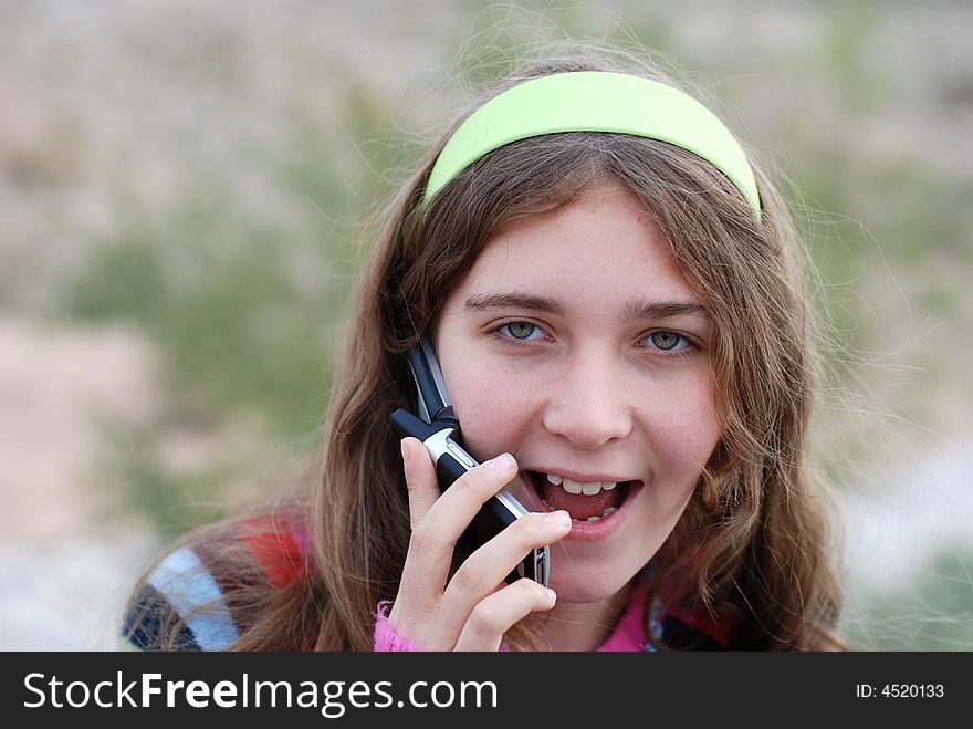 Young Girl And Cellphone