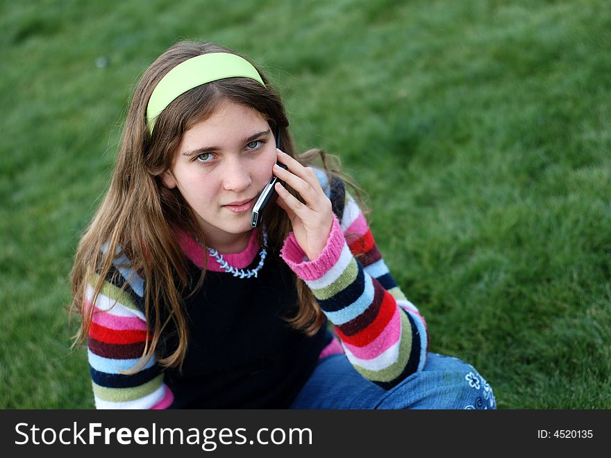 Young Girl And Cellphone