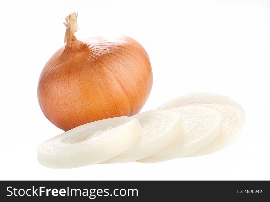 Onions isolated on a white background. Onions isolated on a white background