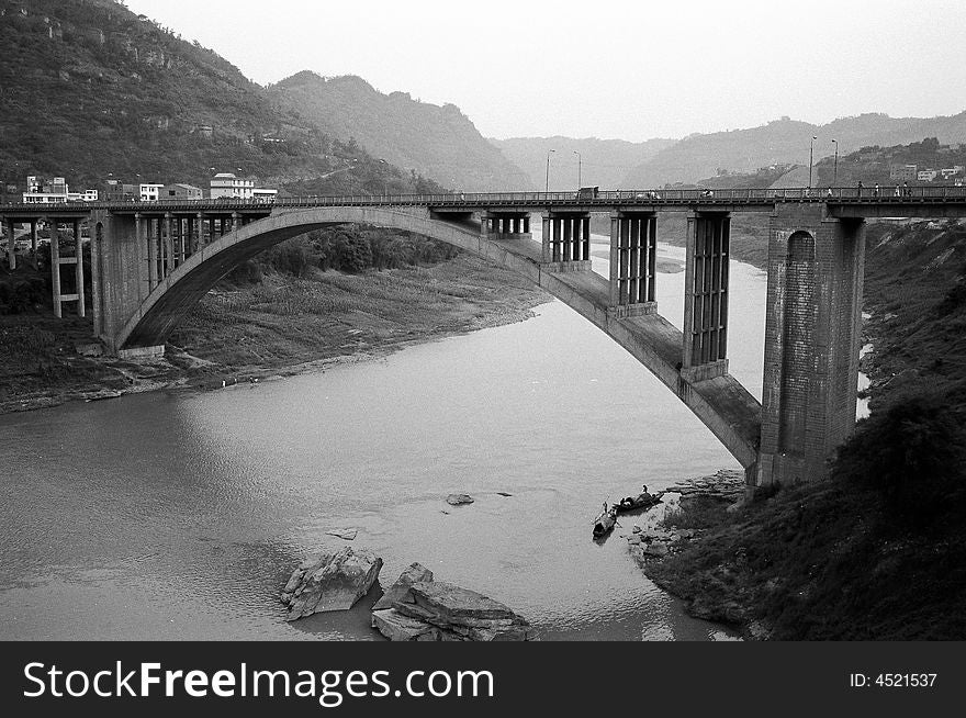 Bridge,taken in Yunnan Province,China.
the bridge spans over Guanhe River, running between Sichuan and Yunnan Province