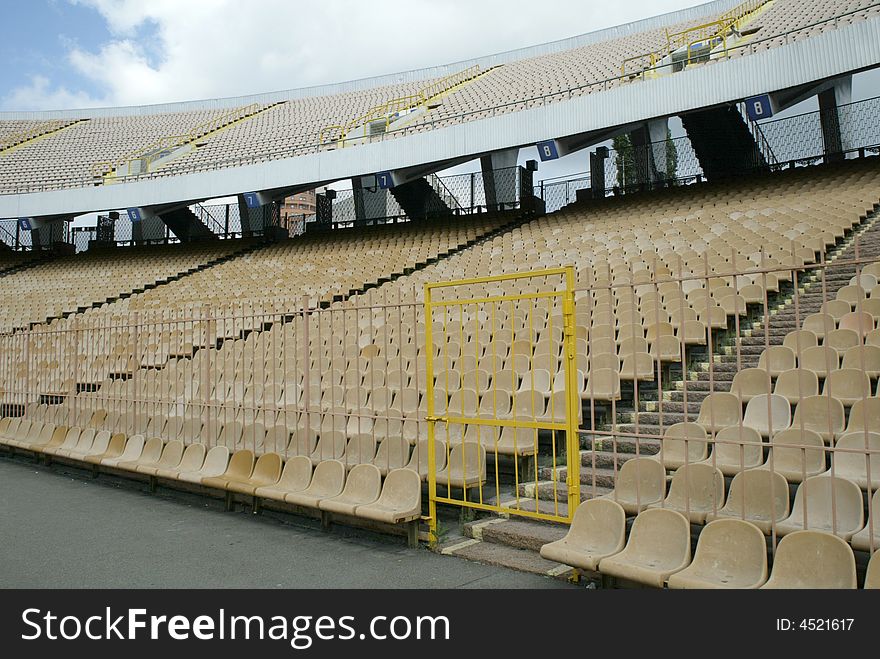 Empty seats on football stadium. Empty seats on football stadium
