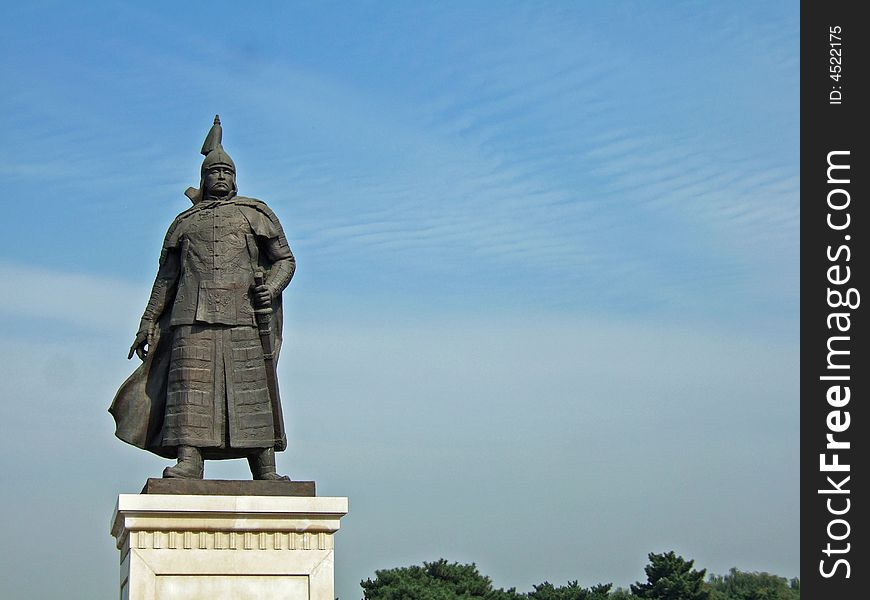 Statue of Huangtlji in ZhaoLing Tomb of the Qing Dynasty