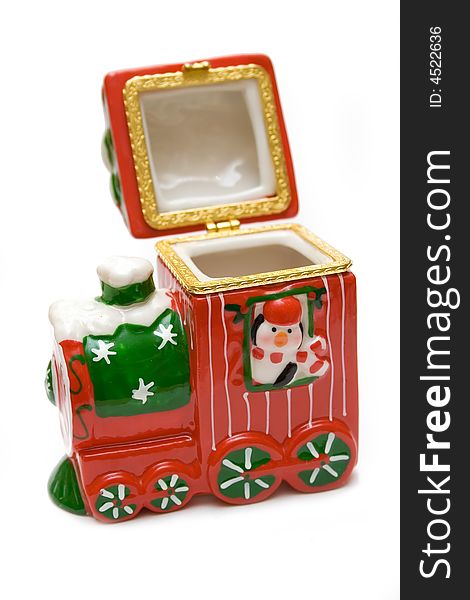 Box for gifts on the white isolated background