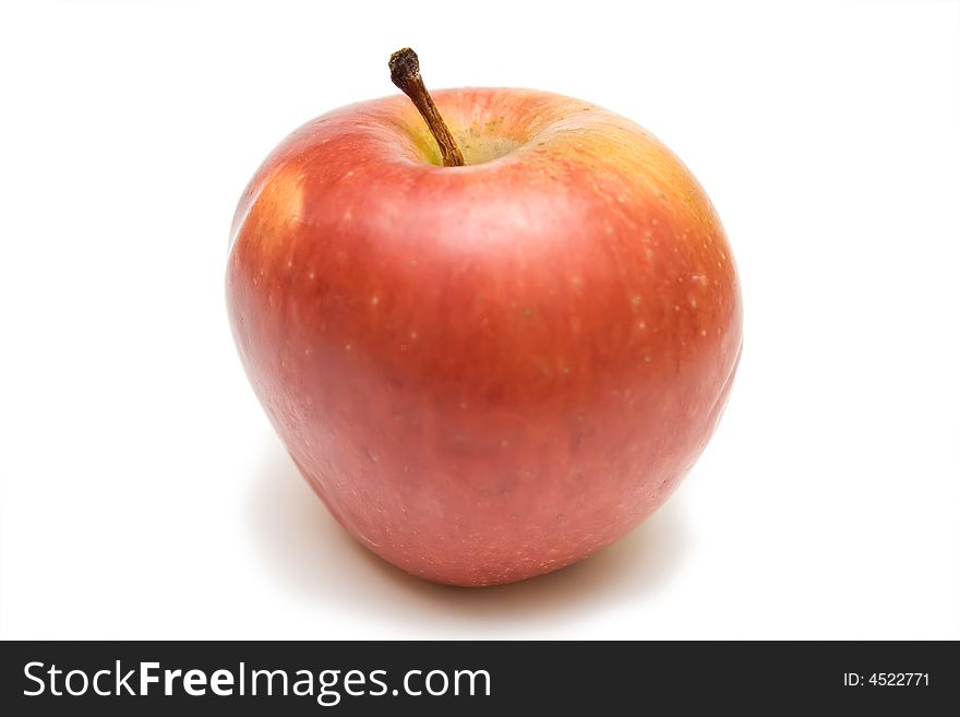Red apple on the white isolated background