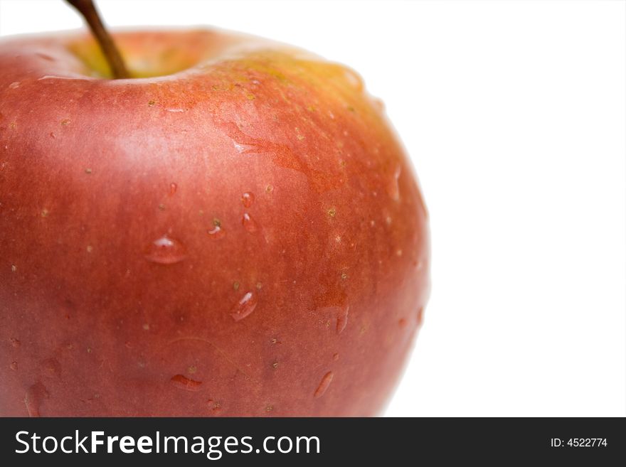 Red apple on the white isolated background