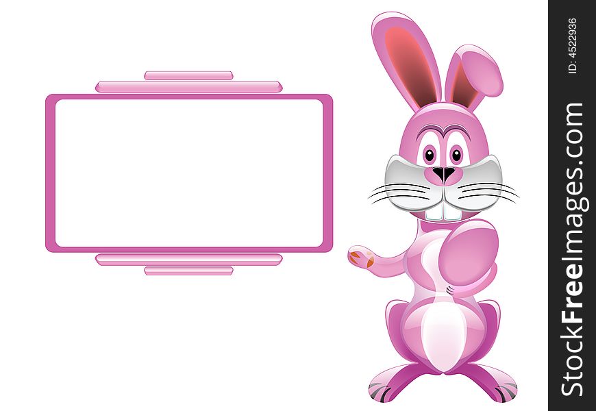 Glossy easter bunny in pink