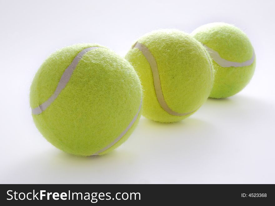 Tennis balls on a white background